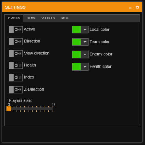 settings radar hack for pubg